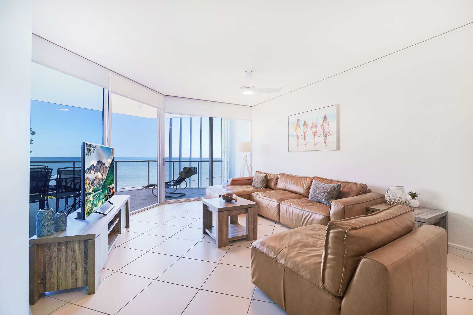 42-inch flat-screen TV with cable channels, TV