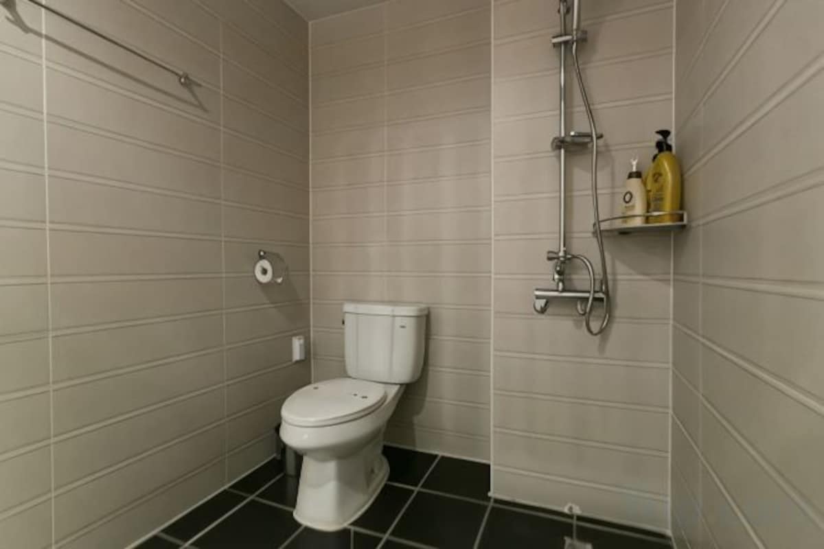 Bathroom | Shower, free toiletries, hair dryer, towels