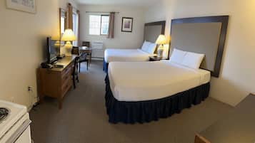 Two Queen, kitchenette | 1 bedroom, desk, iron/ironing board, free WiFi