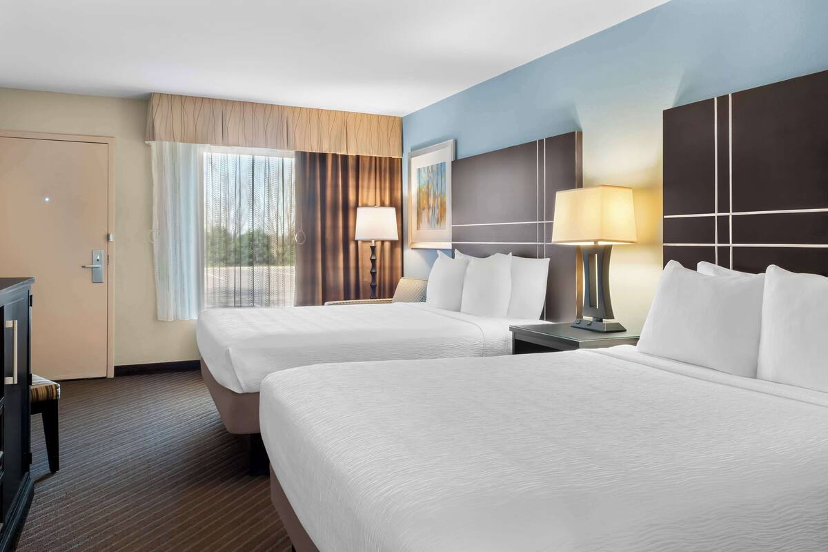 standard room, 2 queen beds, accessible, non smoking | premium bedding, pillow-top beds, desk, iron/ironing board