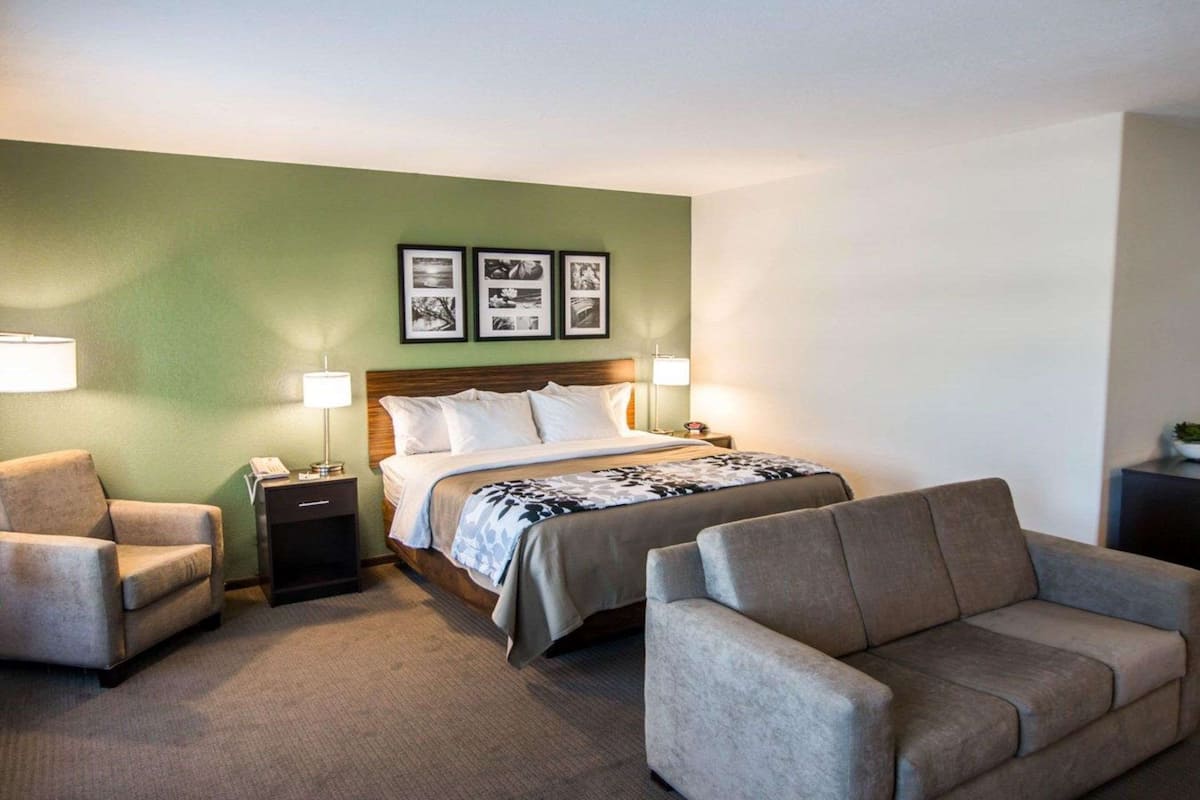Suite, 1 kingsize bed met slaapbank, niet-roken, bubbelbad | 1 slaapkamer, een bureau, gratis wifi, beddengoed