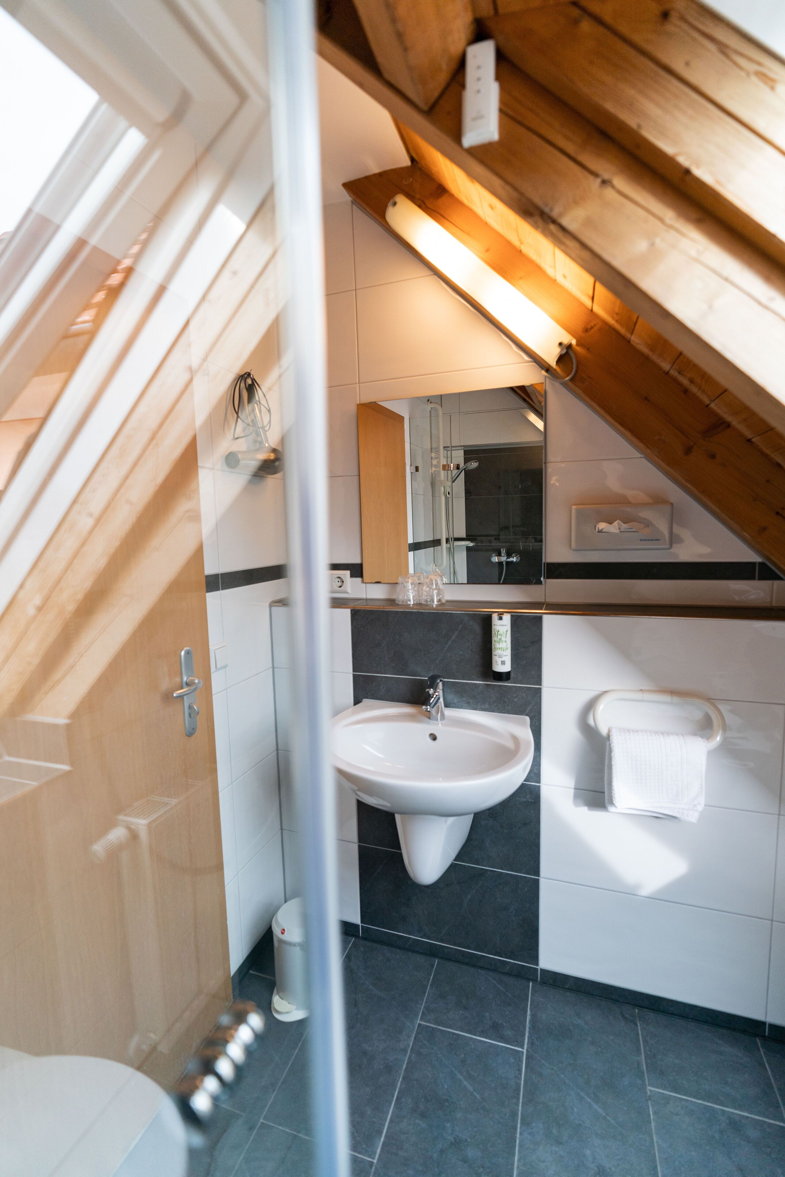 superior studio, 1 double bed with sofa bed, ensuite, city view | bathroom | shower, hair dryer, towels