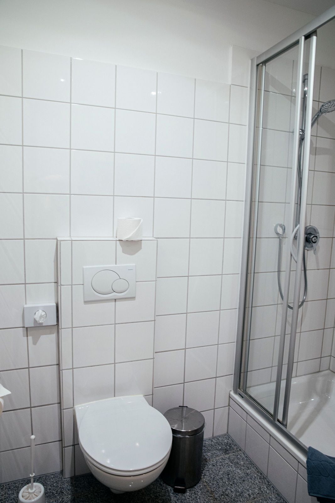 eco-friendly toiletries, hair dryer, towels, soap