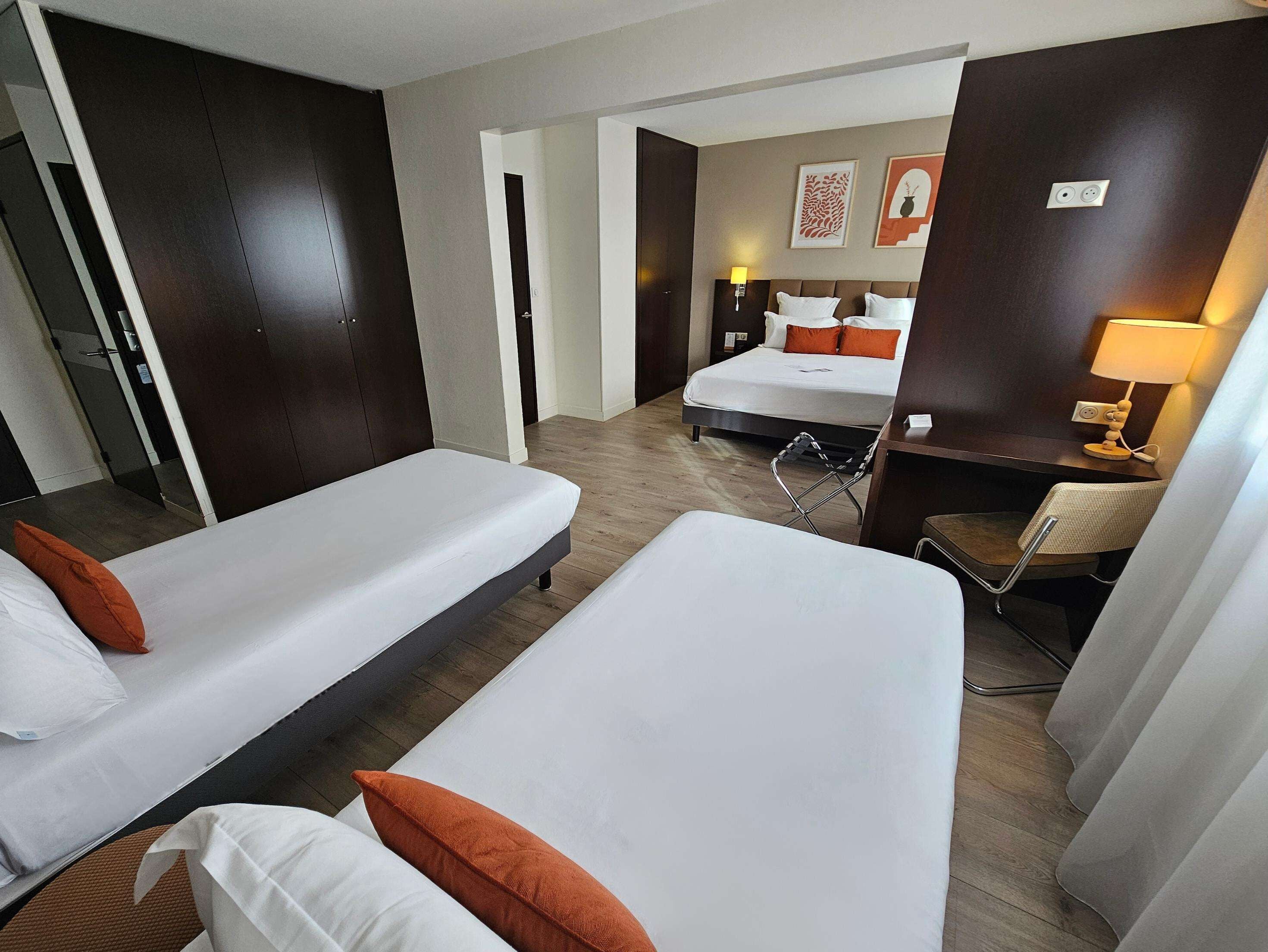 suite, multiple beds, non smoking | premium bedding, desk, blackout curtains, soundproofing