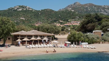 Beach nearby, sun-loungers, beach umbrellas, beach towels