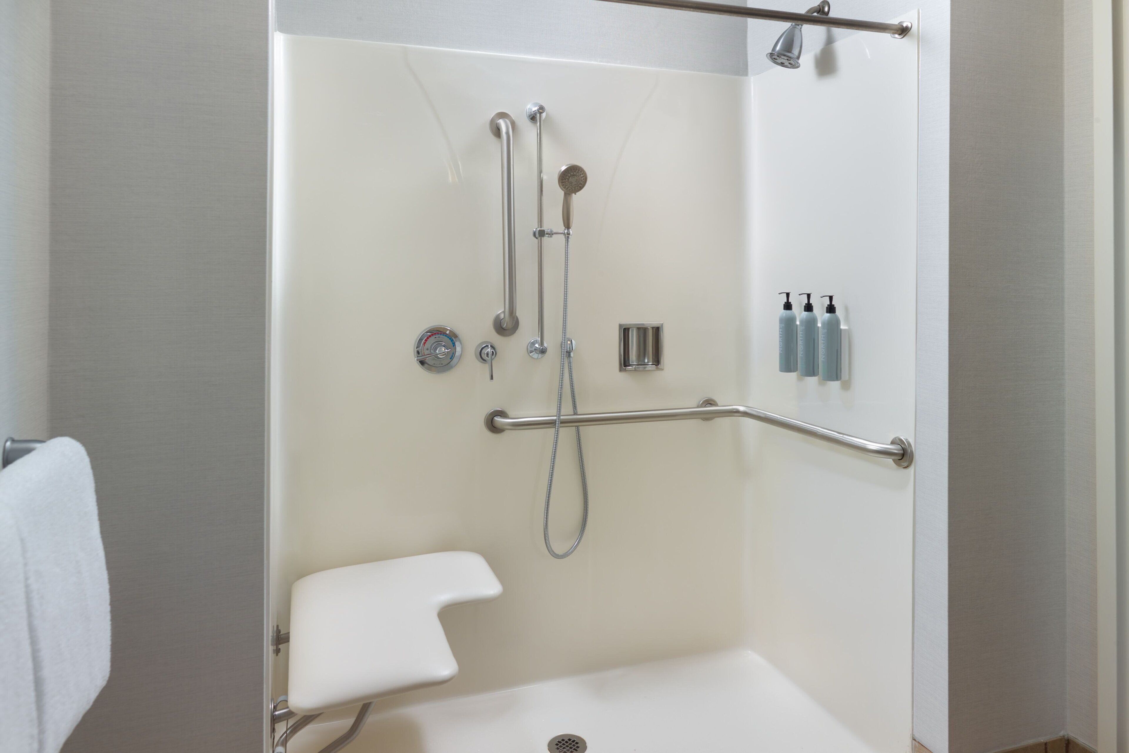 free toiletries, hair dryer, towels, soap