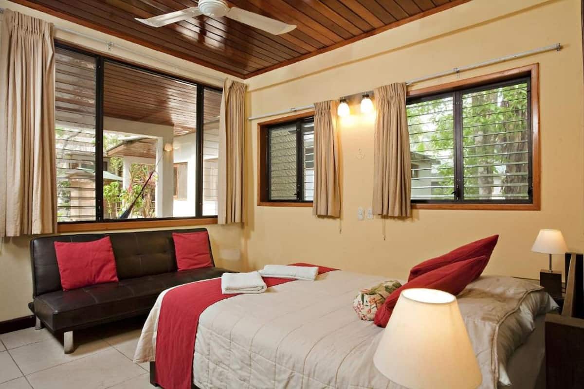 Premium bedding, desk, free WiFi, bed sheets
