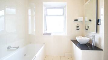 Shower, soap, shampoo, toilet paper