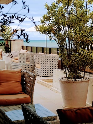 On the beach, beach towels