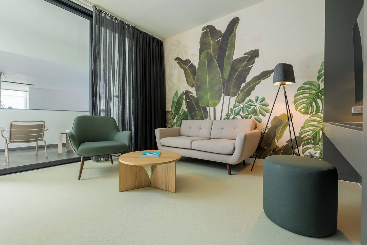 room, 1 king bed (lobby view) | living area | 32-inch led tv with digital channels, tv