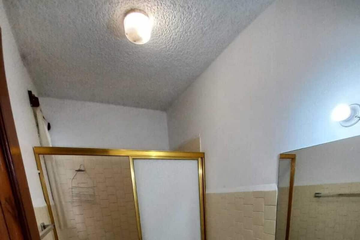 quadruple room | bathroom | shower, towels, soap, toilet paper