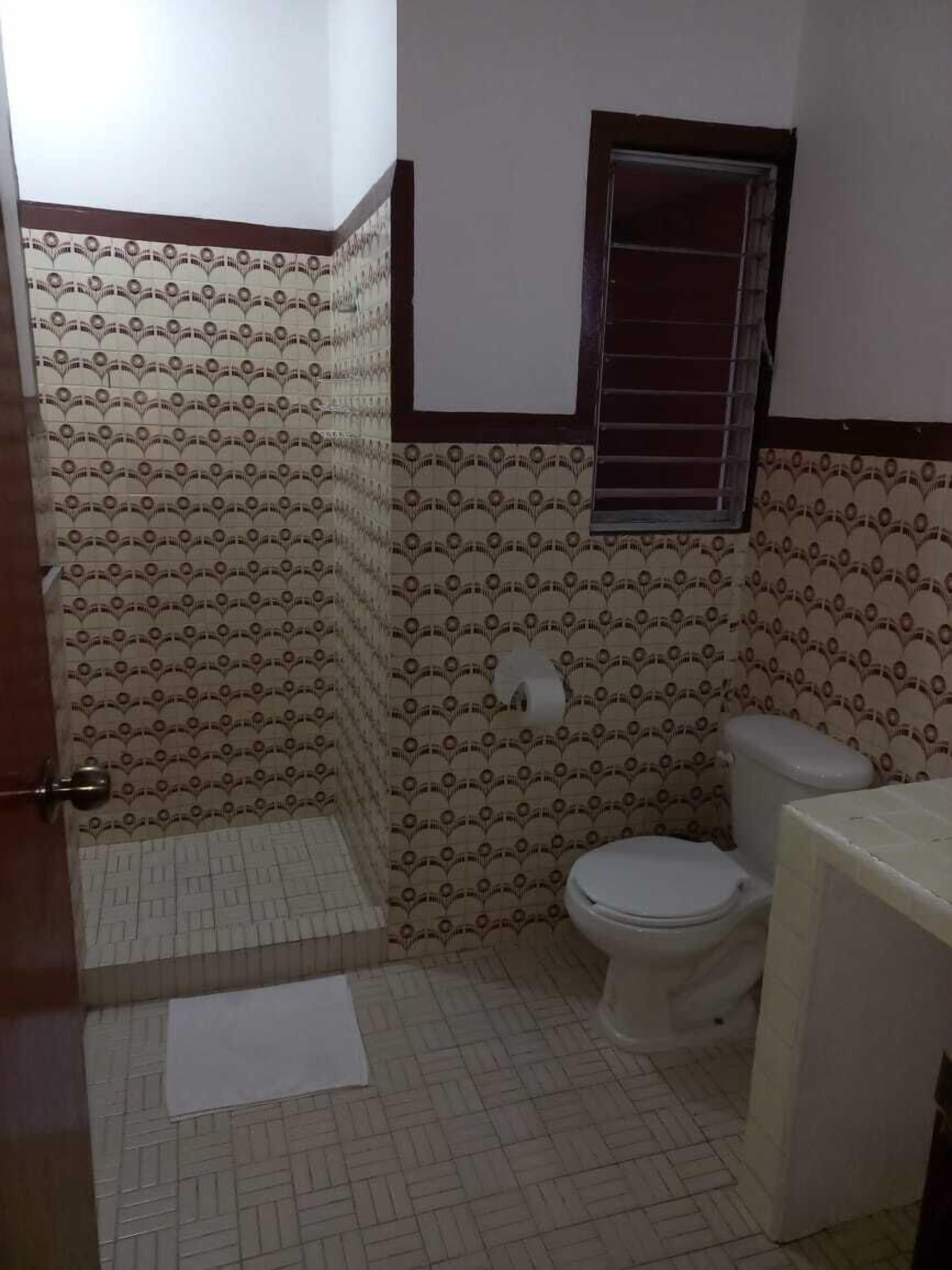 basic triple room | bathroom | shower, towels, soap, toilet paper