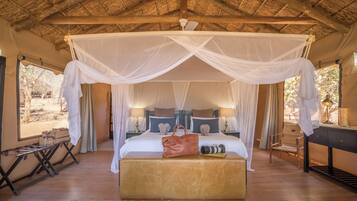 Tente Luxe, salle de bains privée, vue montagne