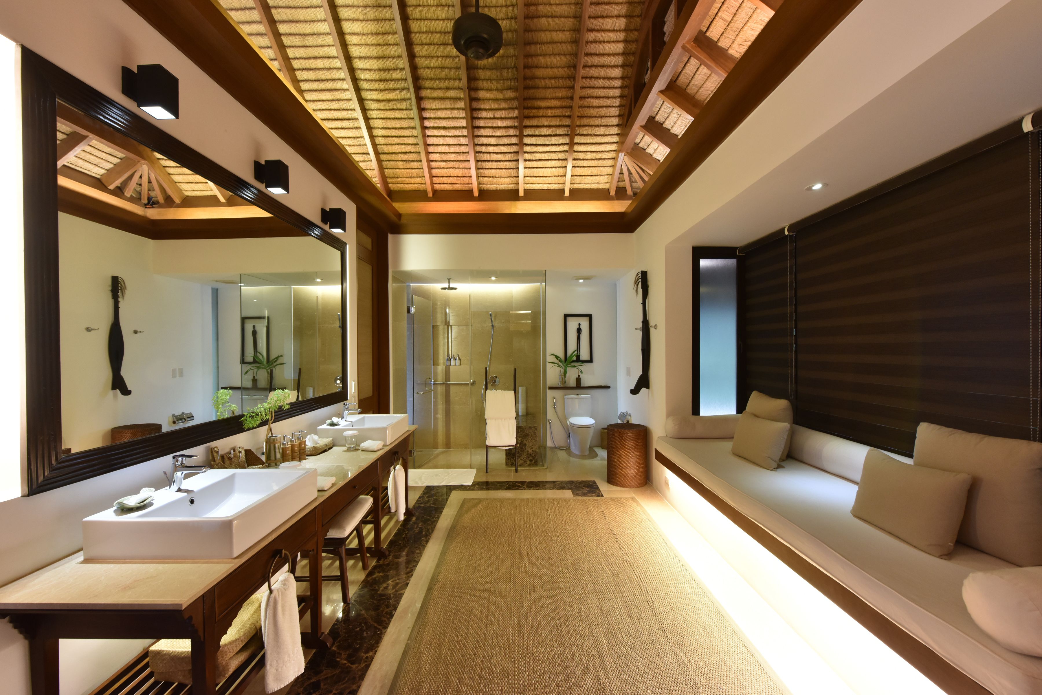 villa (beach villa) | bathroom | free toiletries, hair dryer, bathrobes, slippers