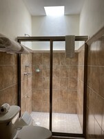 Family Villa, Refrigerator & Microwave, Garden View | Bathroom | Free toiletries, hair dryer, bathrobes, towels