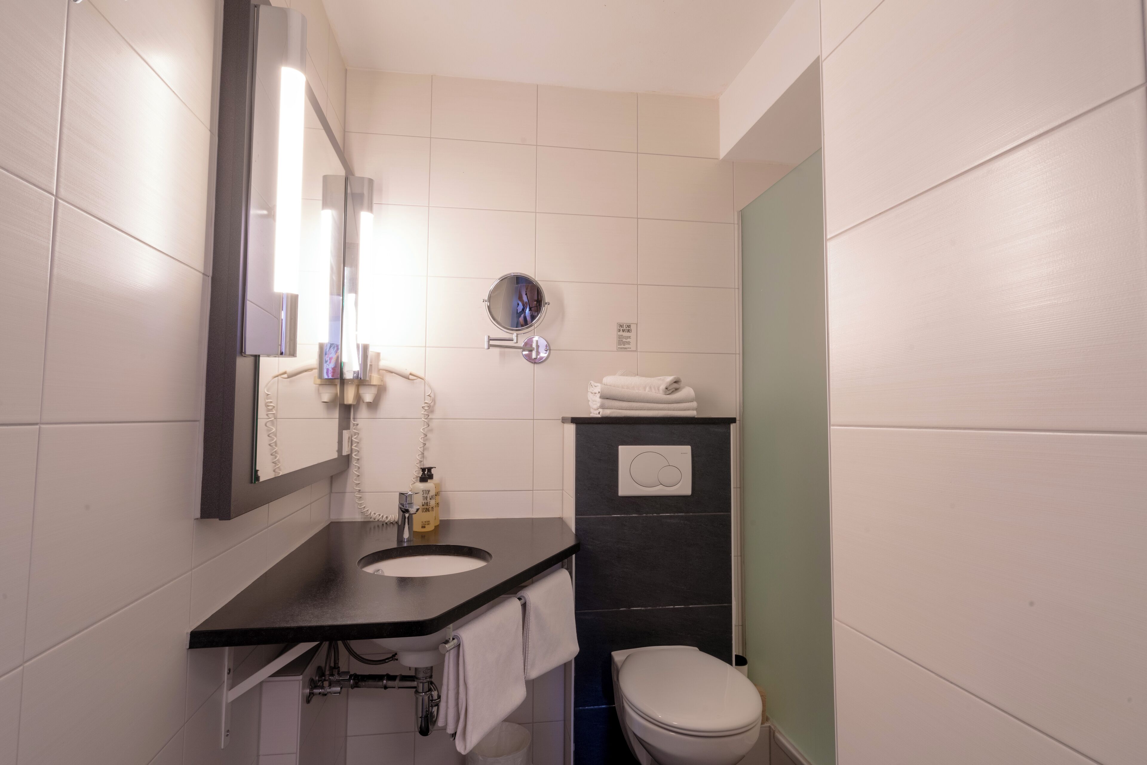 comfort double room | bathroom | shower, eco-friendly toiletries, hair dryer, towels