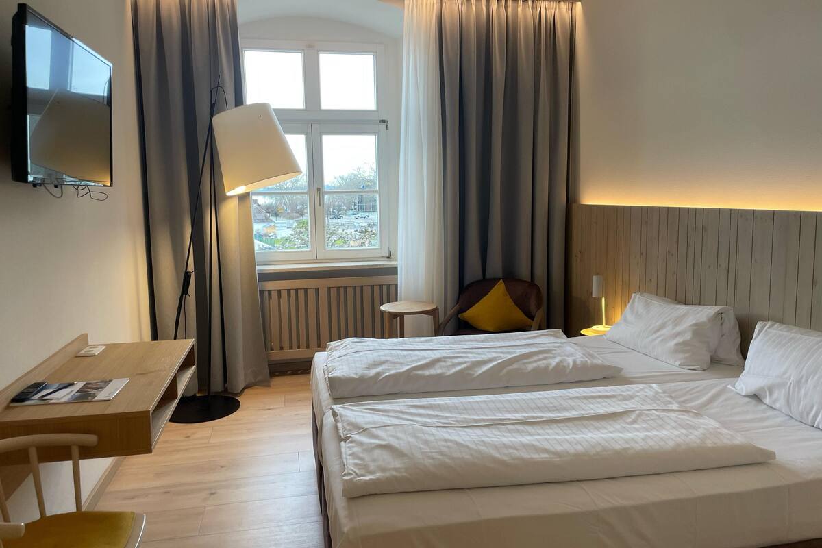 comfort double room | premium bedding, minibar, in-room safe, desk