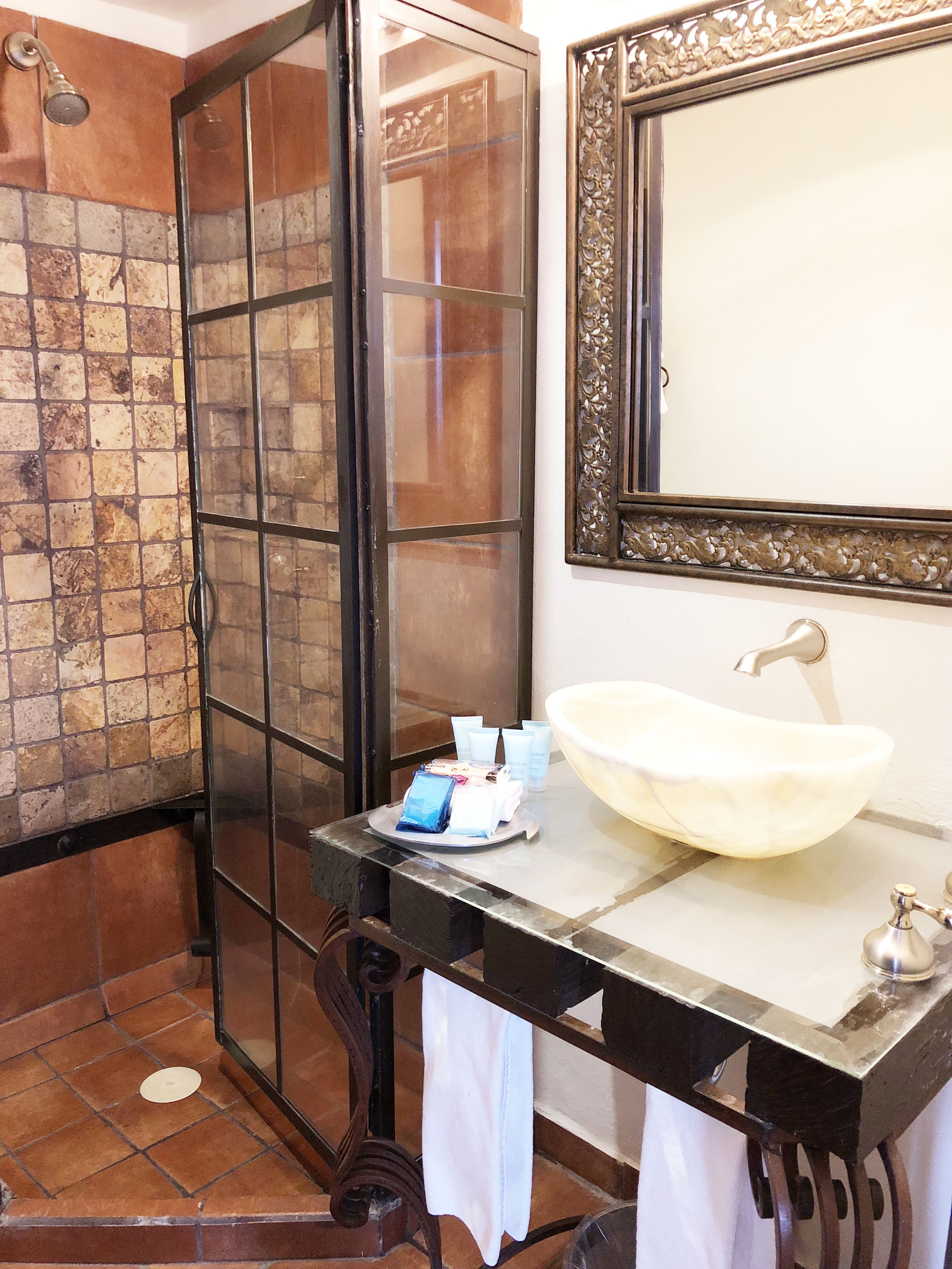 suite | bathroom | shower, eco-friendly toiletries, hair dryer, towels