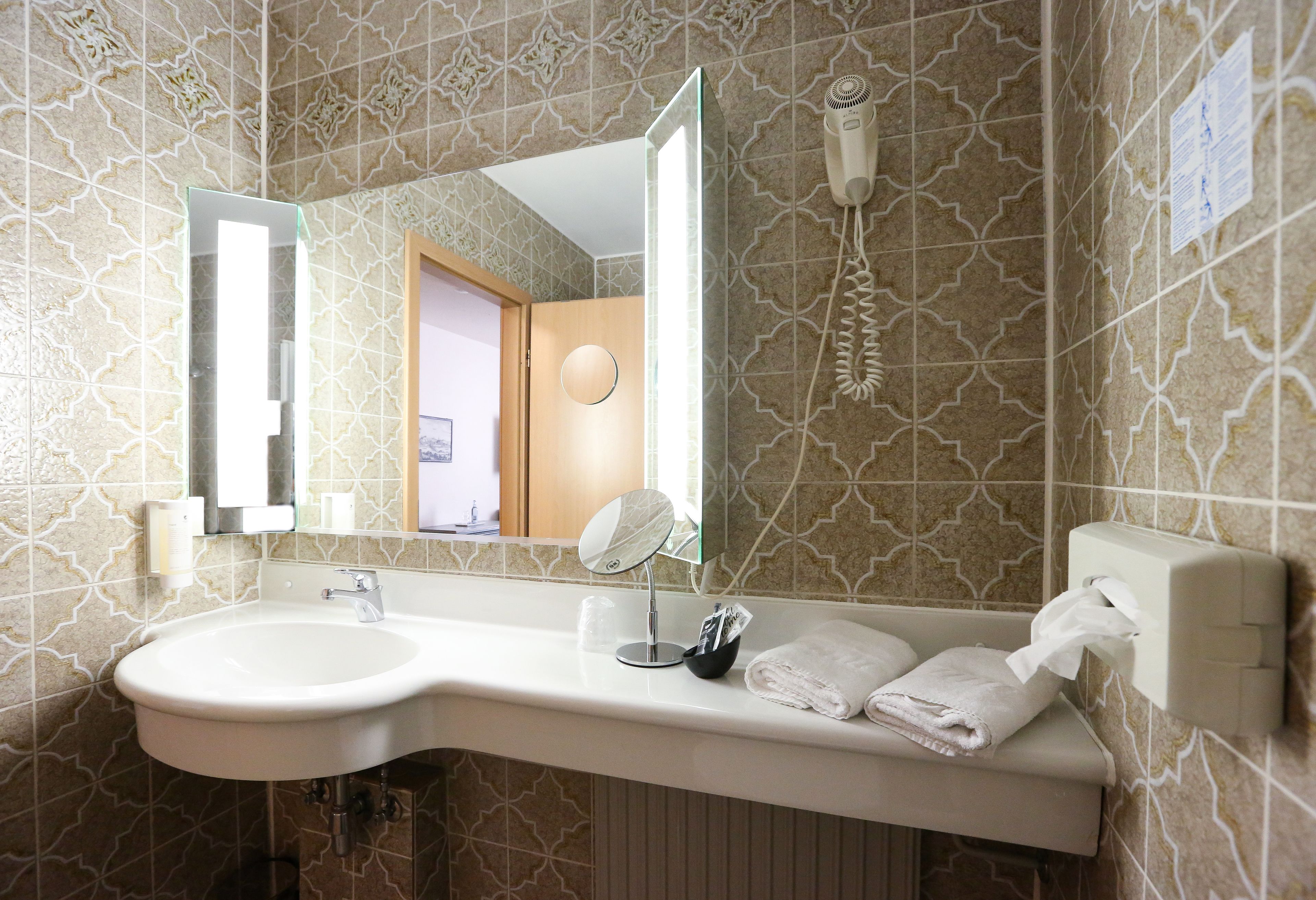 free toiletries, hair dryer, bathrobes, towels