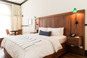 Frette Italian sheets, premium bedding, down duvets, minibar