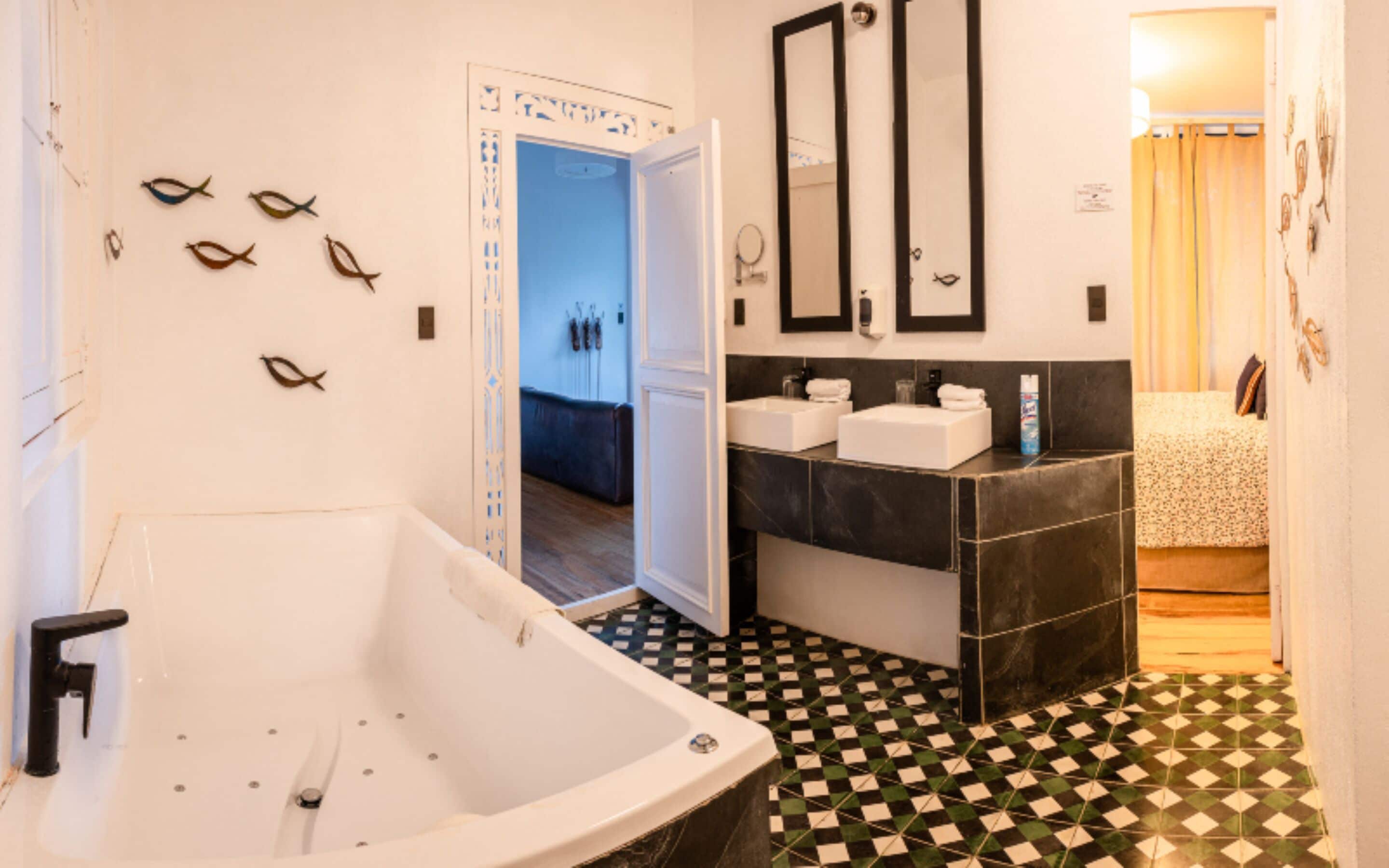 junior suite | bathroom | eco-friendly toiletries, hair dryer, towels, soap