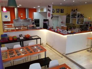 Free daily self-service breakfast