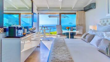 Jr Suite, The Master Bedroom, 1 King Bed, Ocean View | 1 bedroom, Egyptian cotton sheets, premium bedding, down duvets