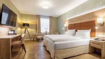 Comfort-Zimmer | Allergikerbettwaren, Minibar, Zimmersafe, Verdunkelungsvorhänge