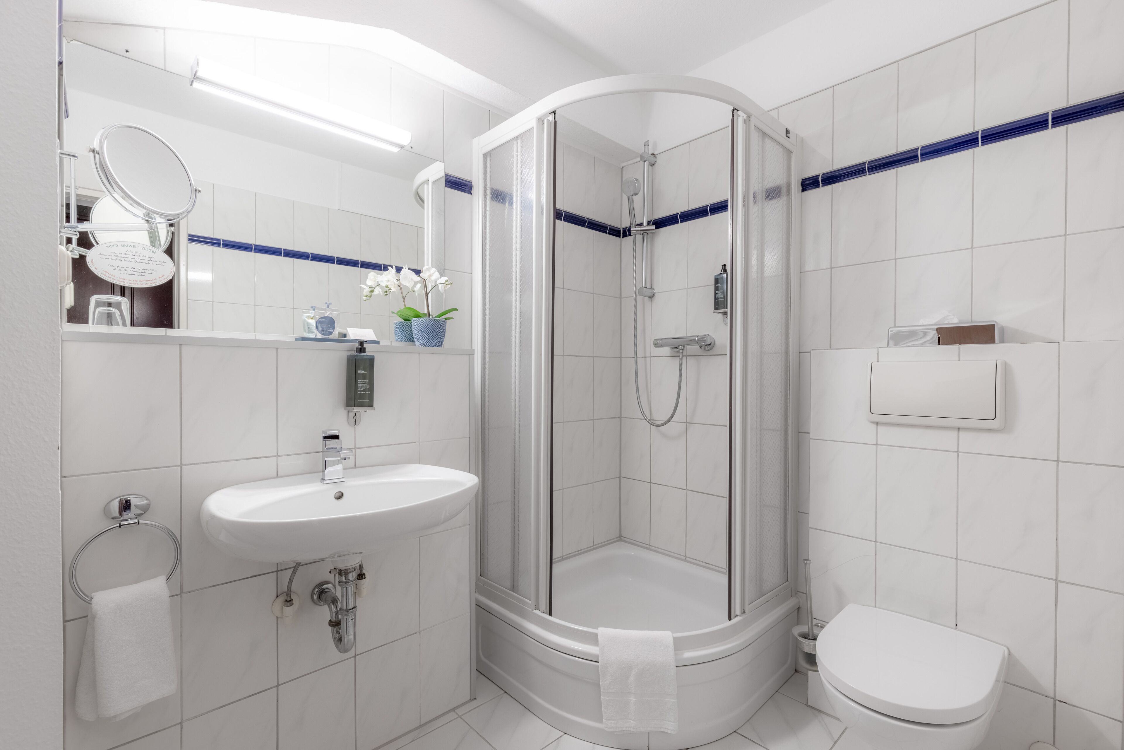 free toiletries, hair dryer, towels, soap