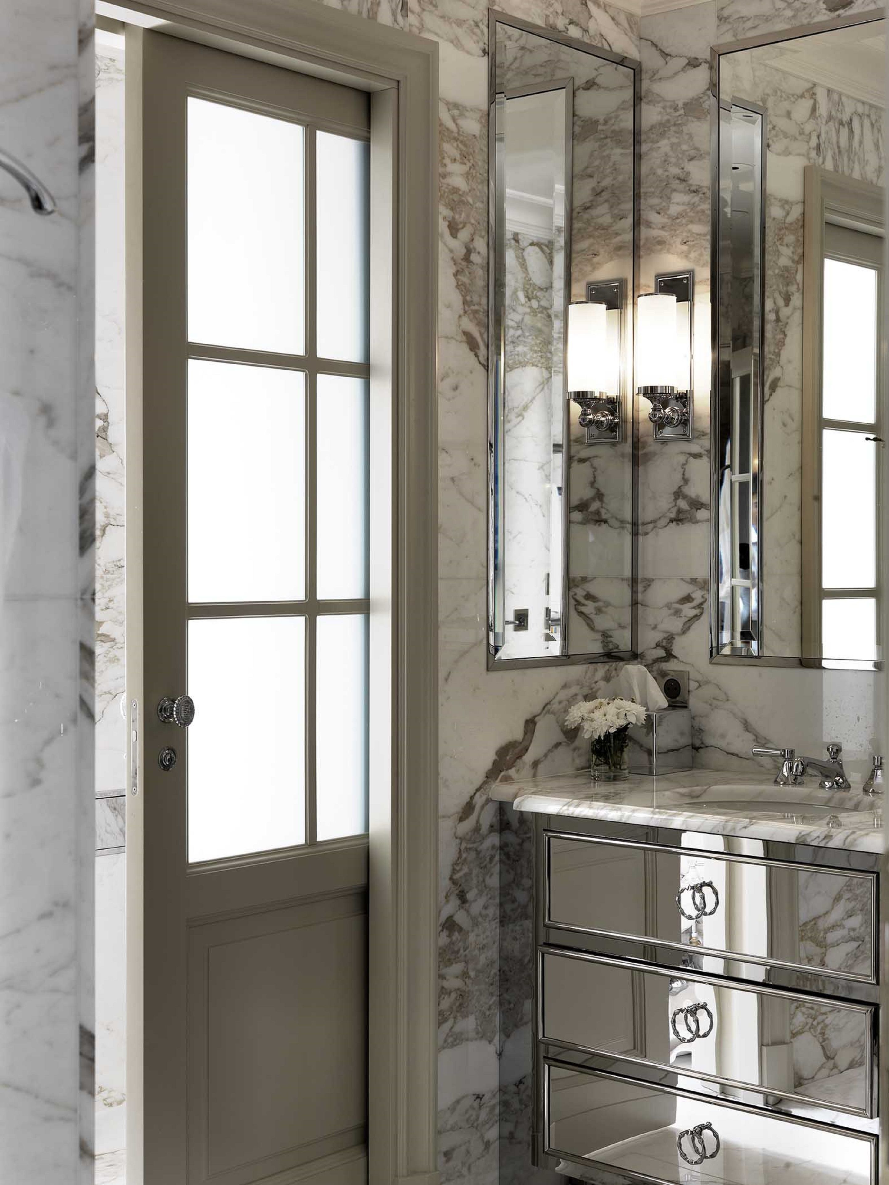 combined shower/bathtub, designer toiletries, hair dryer, bathrobes