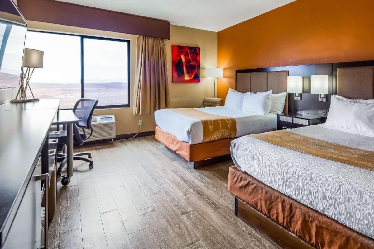 Hypo-allergenic bedding available, down comforters, in-room safe, desk