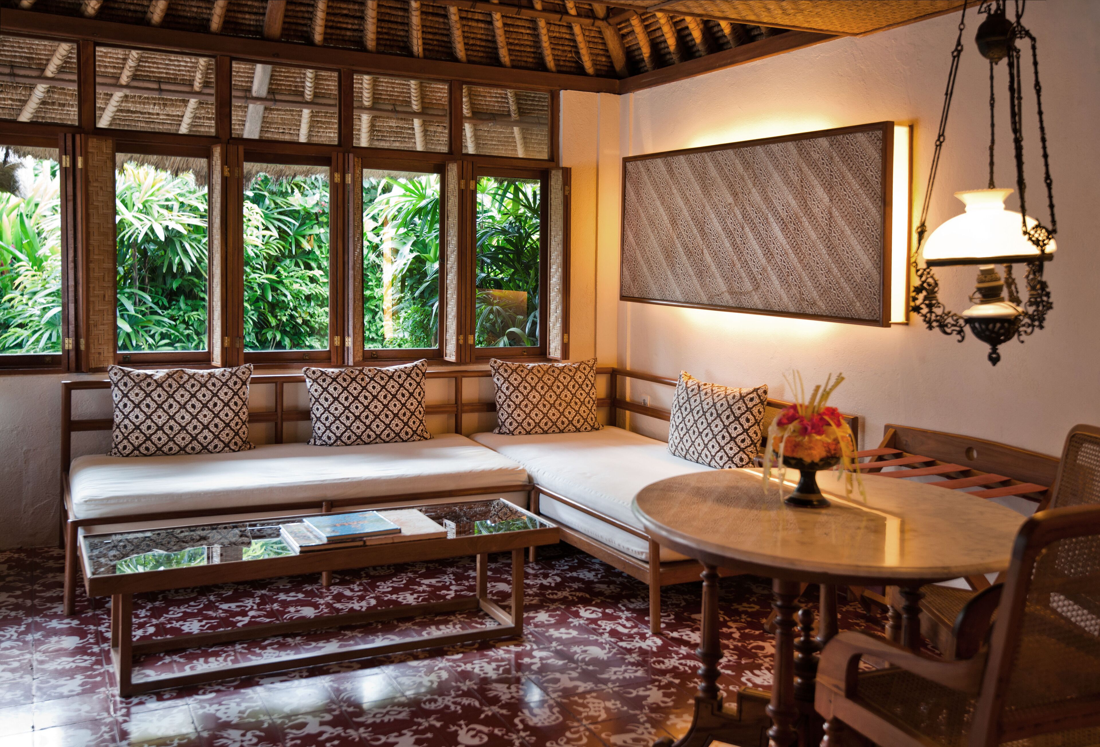 village bungalow | living area | 36-inch lcd tv with cable channels, tv