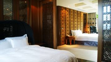 Down duvets, pillow-top beds, minibar, individually decorated