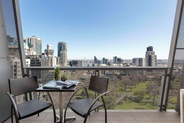 In-room safe, desk, laptop workspace, blackout drapes