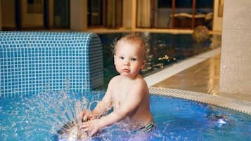 Indoor pool, open 8 AM to 10 PM, sun loungers