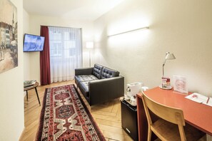 Basic Double or Twin Room, 1 Queen Bed, Refrigerator, Annex Building | Premium bedding, desk, laptop workspace, soundproofing