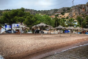Beach nearby, beach umbrellas