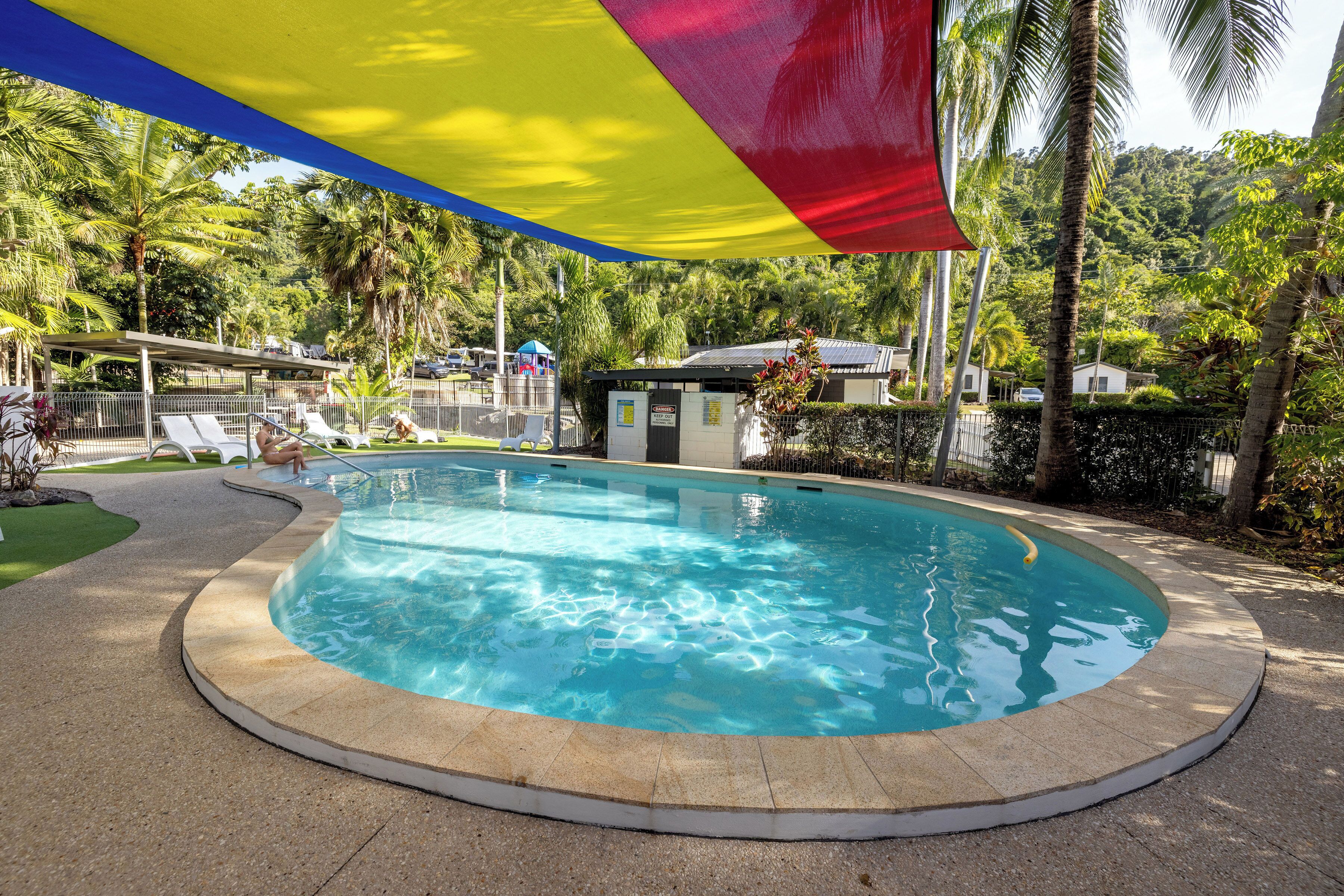 Outdoor pool, sun loungers