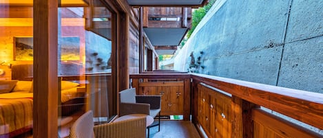 Classic Double Room, view on a wall | Terrace/patio