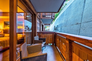 Classic Double Room, view on a wall | Terrace/patio