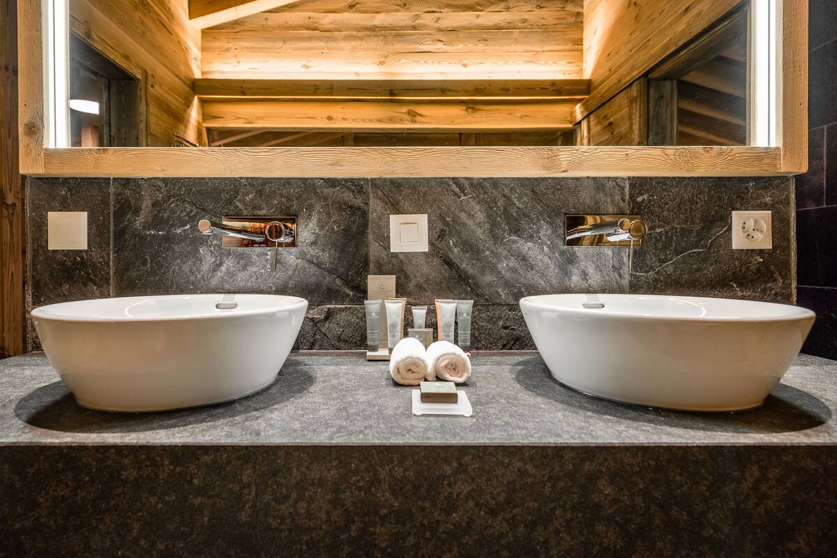 free toiletries, hair dryer, bathrobes, slippers