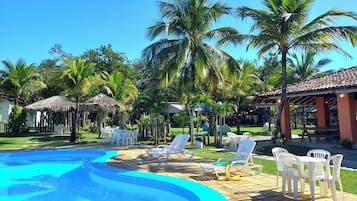 2 outdoor pools, open 8:30 AM to 10 PM, pool umbrellas, pool loungers