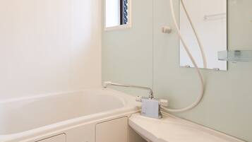 Shower, free toiletries, hair dryer, electronic bidet