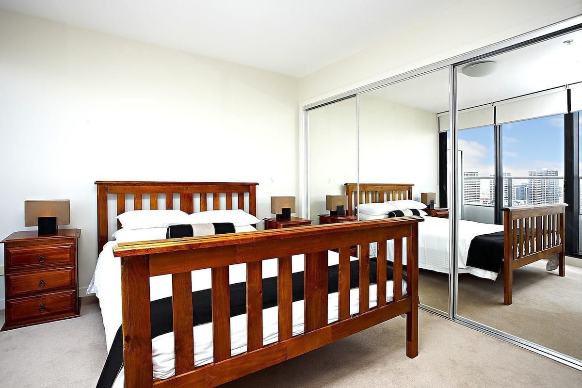 One Bedroom Apartment | Desk, blackout drapes, soundproofing, iron/ironing board