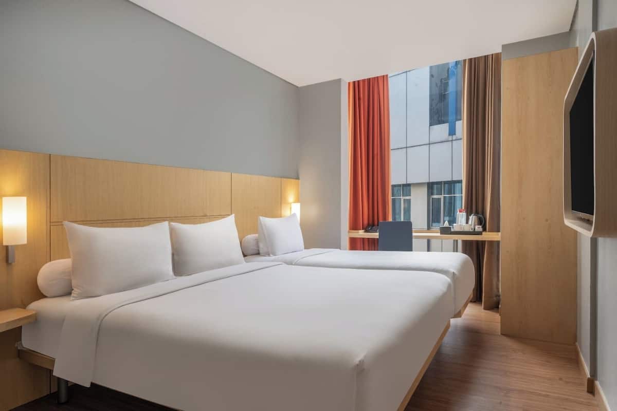 Standard Room, Multiple Beds | In-room safe, desk, laptop workspace, blackout drapes