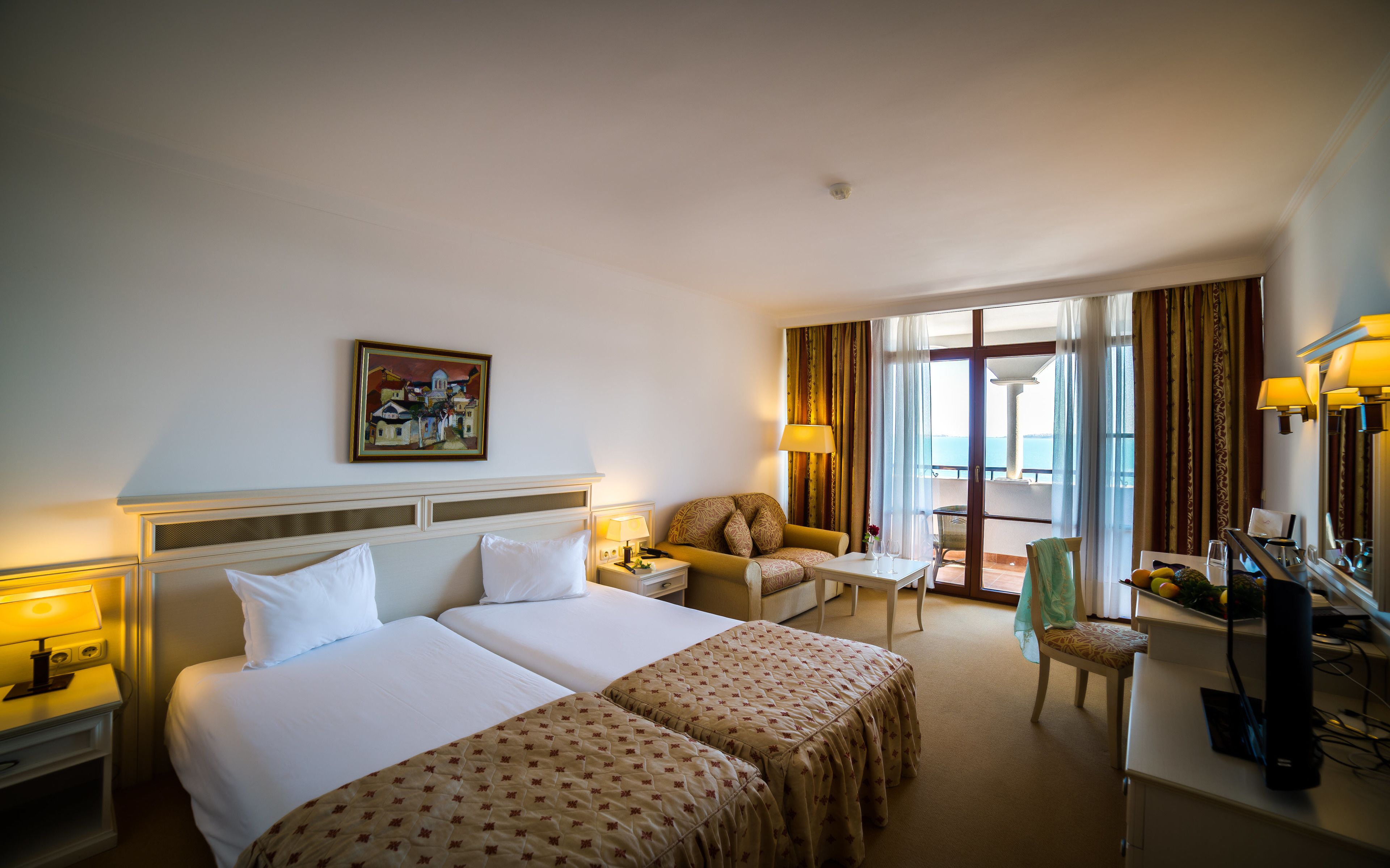 double or twin room, sea view | 1 bedroom, minibar, in-room safe, desk