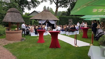 Outdoor banquet area