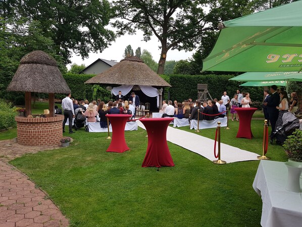 Outdoor banquet area