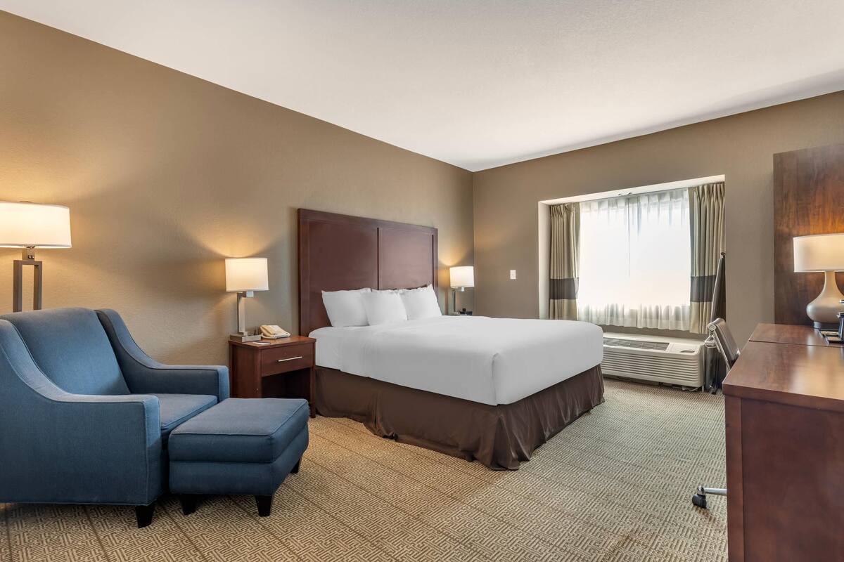 Room, 1 King Bed, Roll-in Shower, Non Smoking | Premium bedding, down duvets, in-room safe, desk
