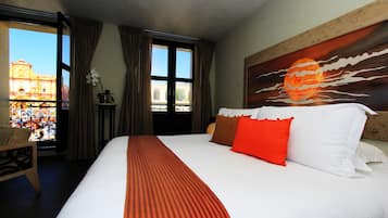 Habitación Gallery, 1 cama King size y sofá cama, vista a la ciudad | Ropa de cama de alta calidad, edredón y camas con pillow-top